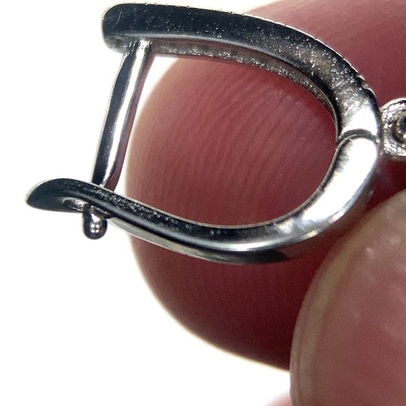 Blue Sapphire 4.20ct Platinum Finish Solid 925 Sterling Silver Earrings - Picture 7 of 7